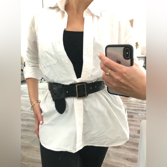 Aspesi Black Leather Belt One Size Made In Italy Accessory Brass Buckle XS S M L - Picture 1 of 8